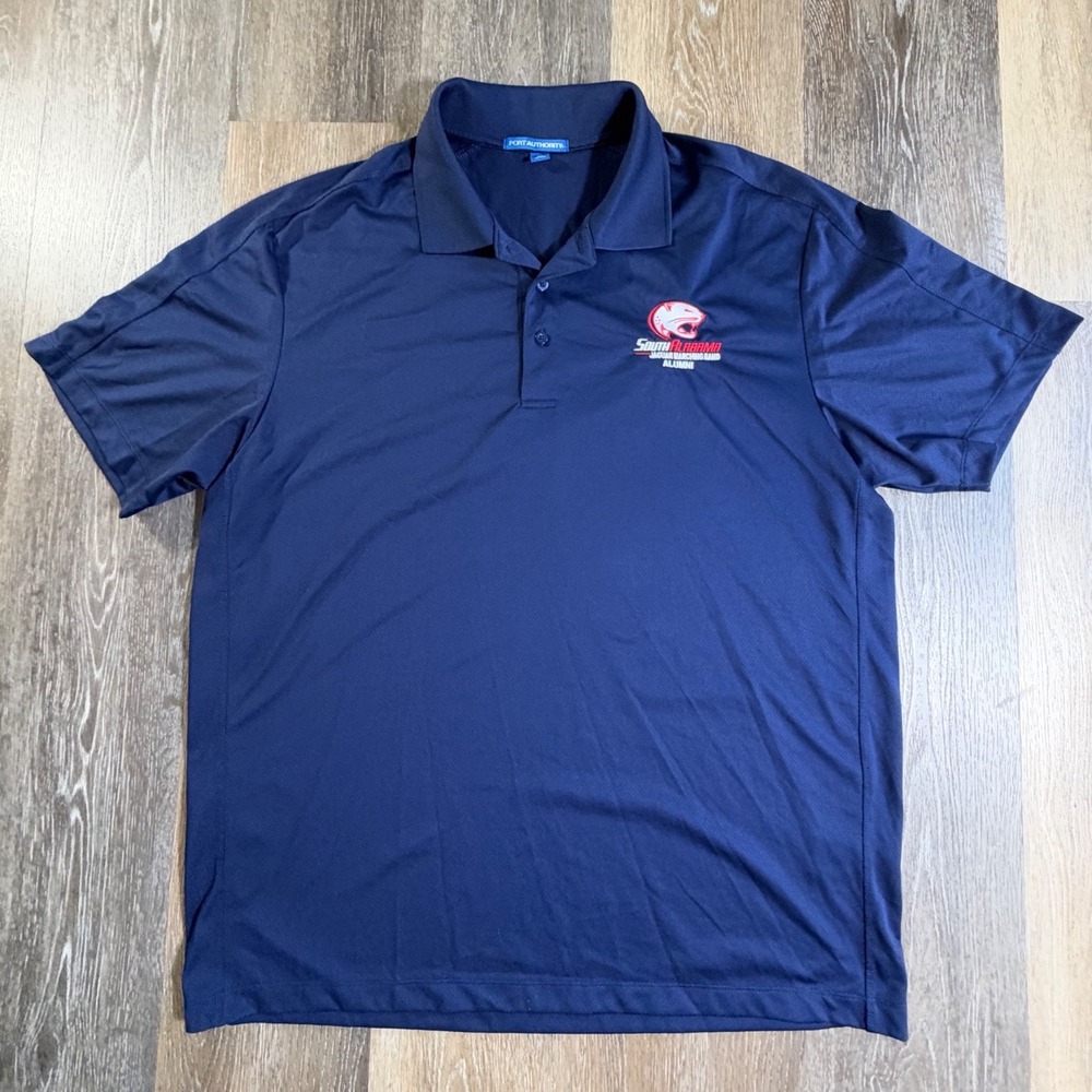 Port Authority Polo Shirt Mens XL Navy South Alabama Jaguar Marching Band Alumni
